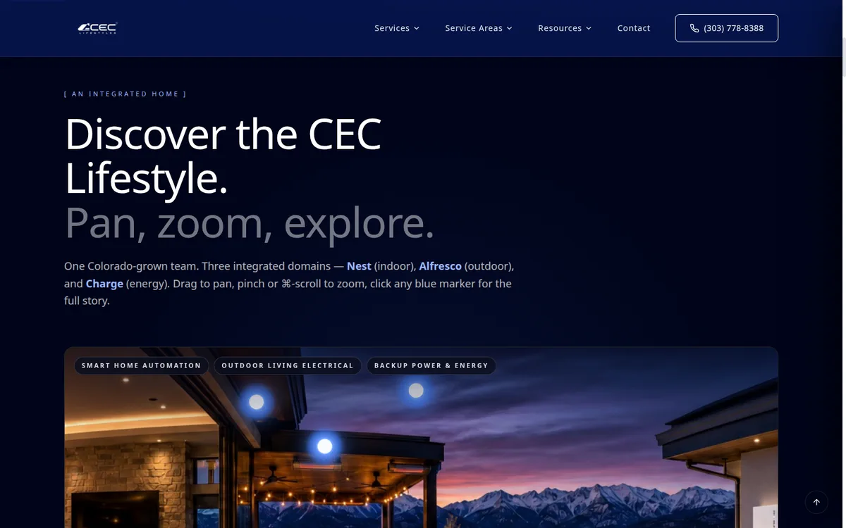 Interactive Products & Services Explorer on CEC Lifestyles’s website